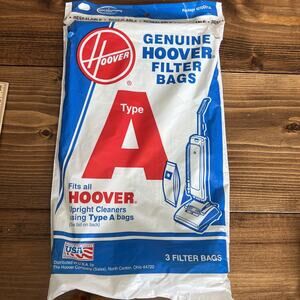 1985 Genuine Hoover Filter Vacuum Cleaner Bags Type A 4010001A 3 Pack NOS